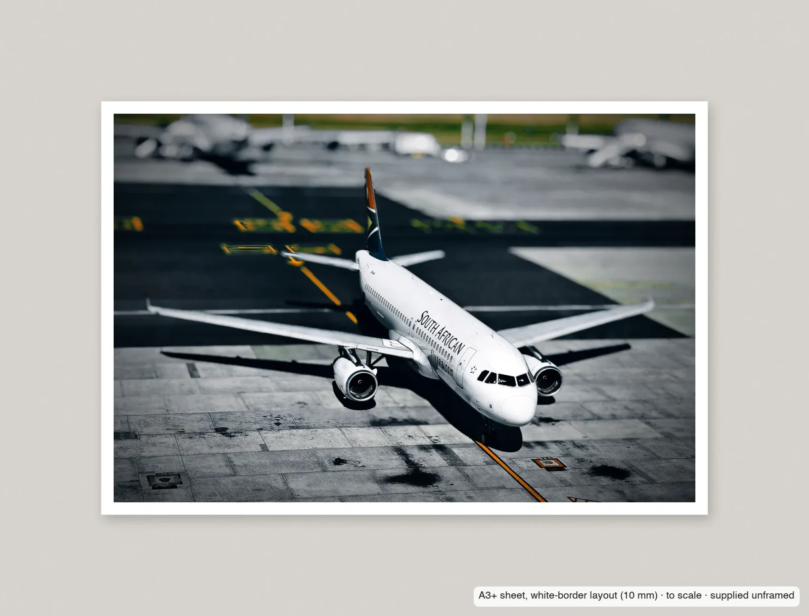 Cape Town turn printed as an A3+ sheet with a 10 mm white border, shown flat and unframed.