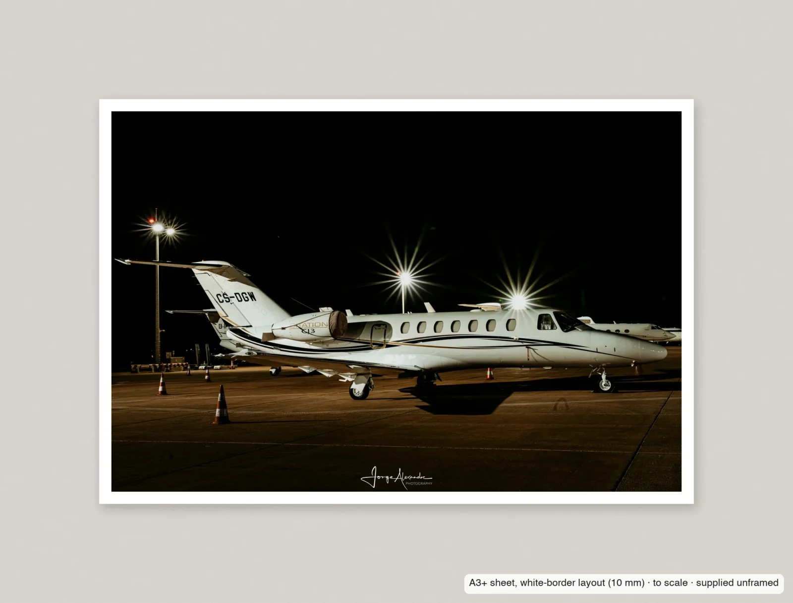 Citation under starlight printed as an A3+ sheet with a 10 mm white border, shown flat and unframed.