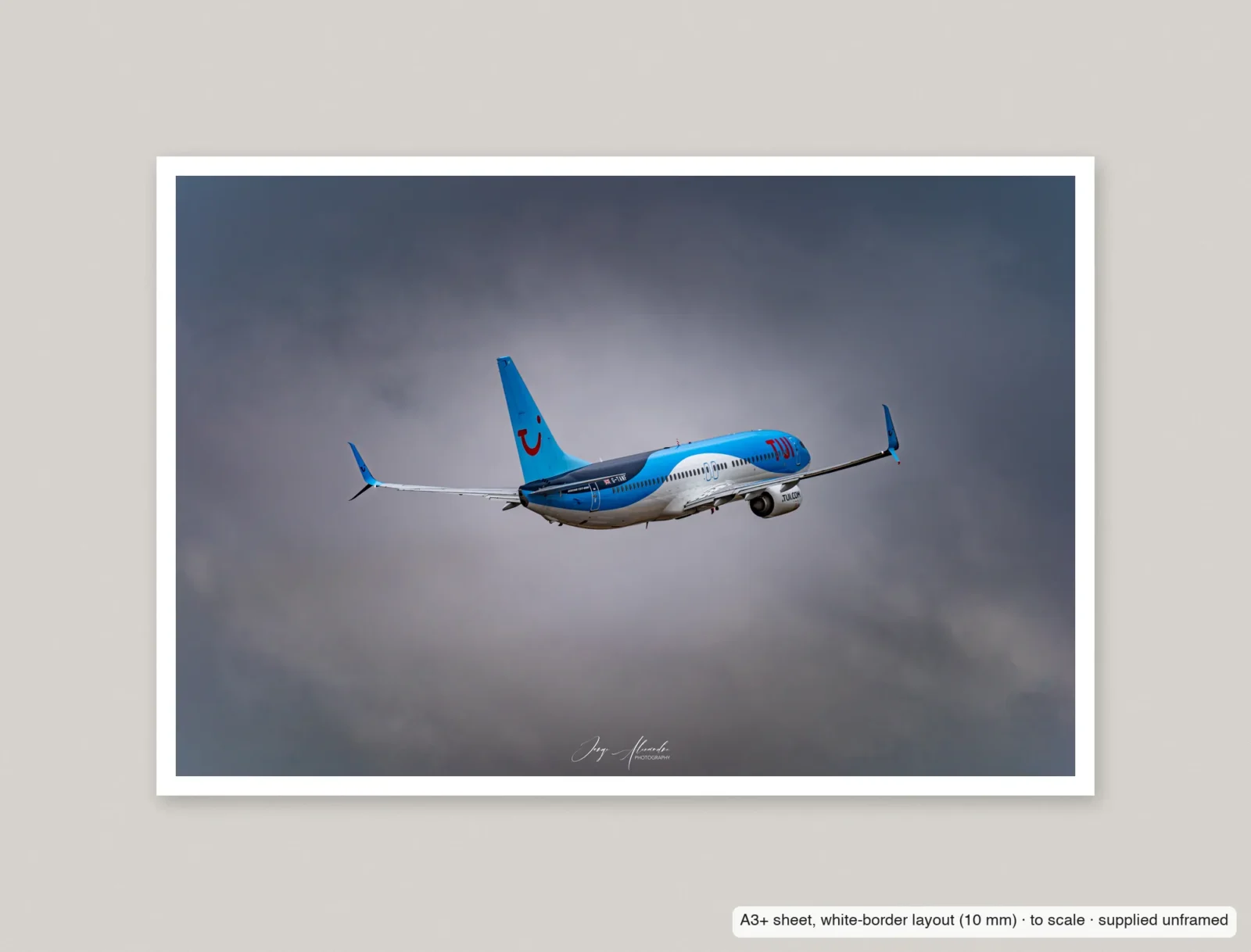 Climbing into the storm printed as an A3+ sheet with a 10 mm white border, shown flat and unframed.