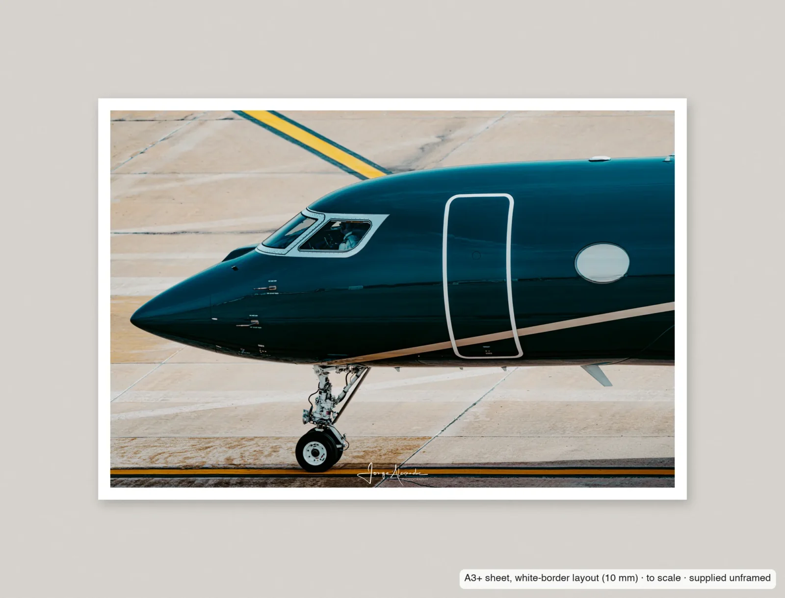 Emerald nose printed as an A3+ sheet with a 10 mm white border, shown flat and unframed.