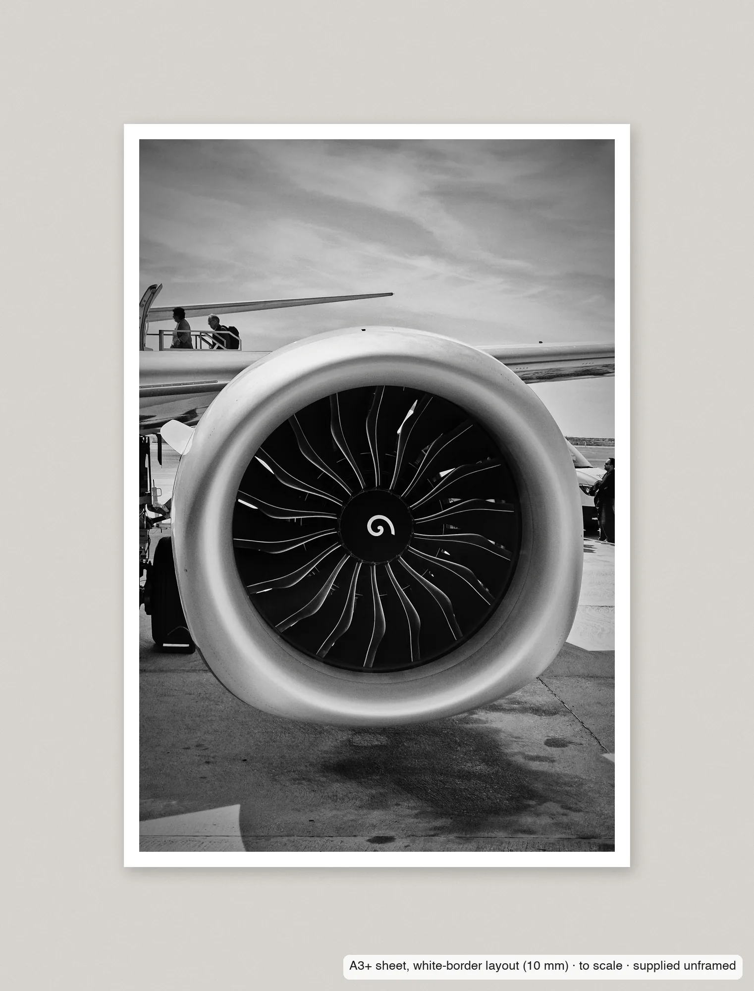 Spiral, Faro printed as an A3+ sheet with a 10 mm white border, shown flat and unframed.